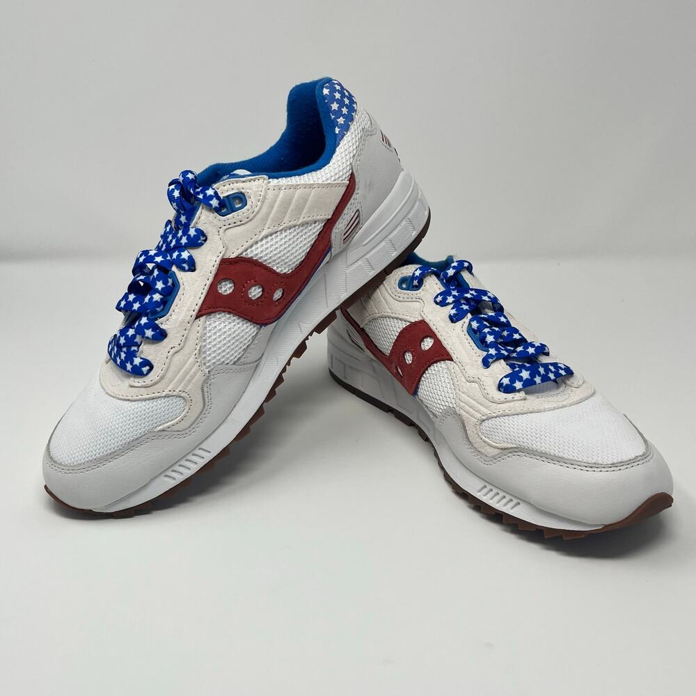 Saucony Unisex Men 8 Wm 9.5 Fireworks Red White Blue America Olympics Sneaker